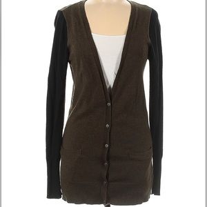 Mossimo Green/Brown and Black Button Down Cardigan - size M